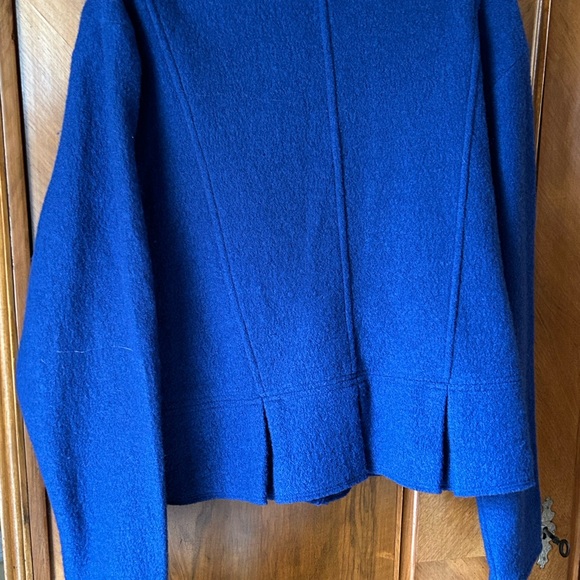 Essentials by ABS boiled wool Royal blue jacket shawl collar sz M - Picture 4 of 5